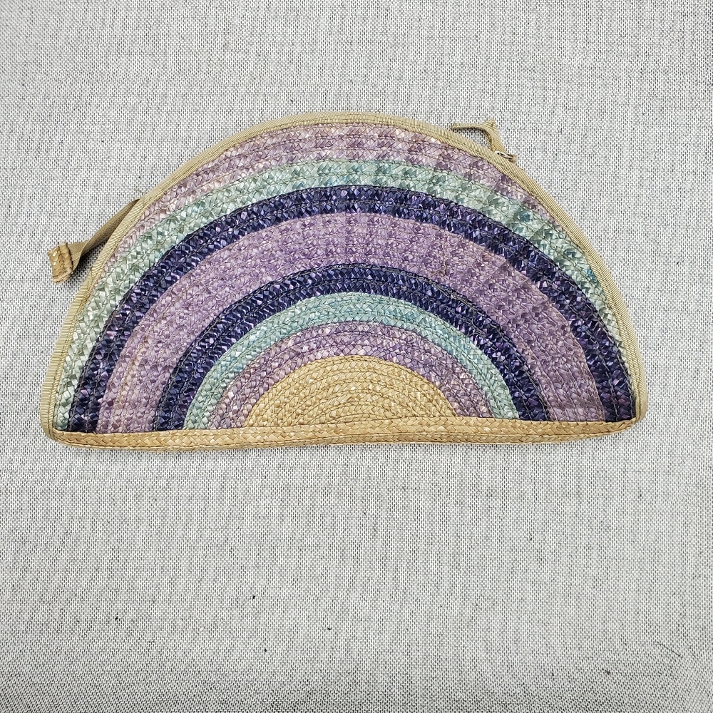 Genie Vintage 70s Handmade Woven Colorful Clutch